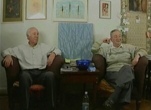 Rotem y Edelman durante las conversaciones en Lodz, 1998
